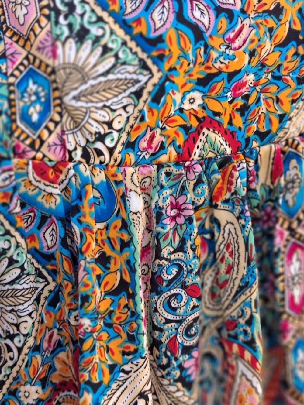 Paisley Patchwork Tiered Maxi Skirt Multicolor - Picture 6 of 7